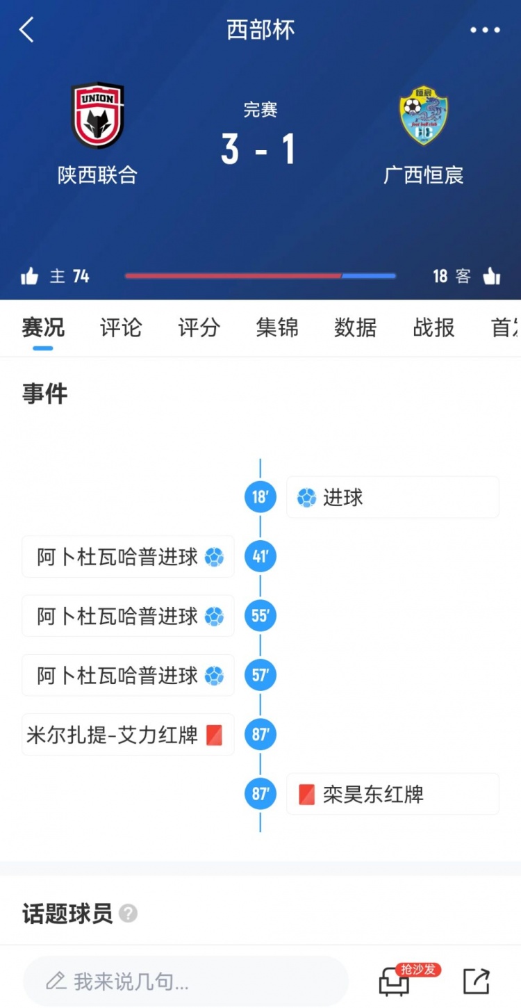 陜西聯(lián)合3-1擊敗廣西恒宸，三戰(zhàn)全勝奪得首屆西部杯冠軍